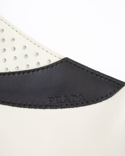 Vintage S/S 2000 Prada Vitello Drive Perforated Leather Shoulder Bag / As seen in Sex and the City
