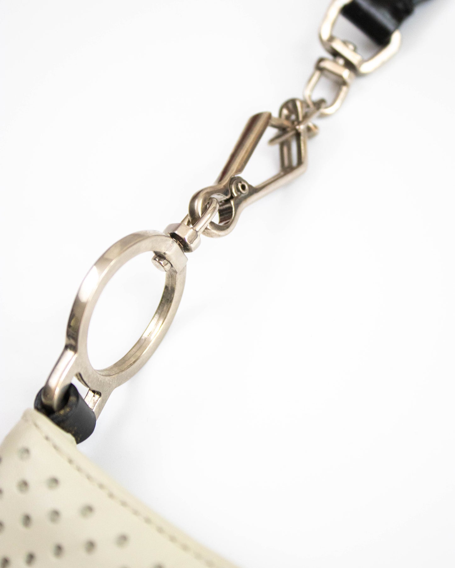 Vintage S/S 2000 Prada Vitello Drive Perforated Leather Shoulder Bag / As seen in Sex and the City
