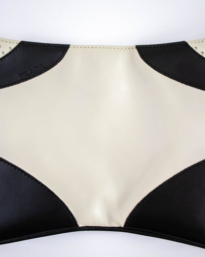 Vintage S/S 2000 Prada Vitello Drive Perforated Leather Shoulder Bag / As seen in Sex and the City