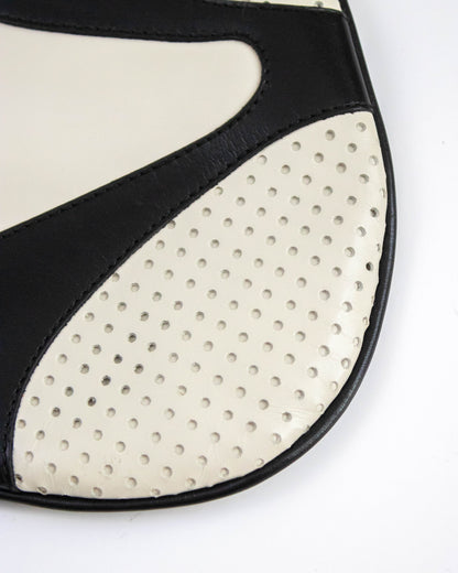Vintage S/S 2000 Prada Vitello Drive Perforated Leather Shoulder Bag / As seen in Sex and the City