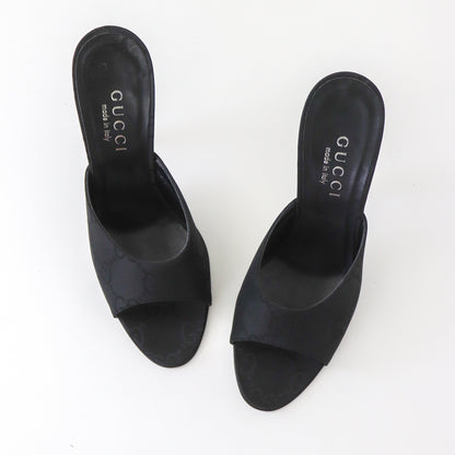 S/S 1998 Gucci by Tom Ford Gray GG Monogram Canvas Leather Mules / 36 (US 6)