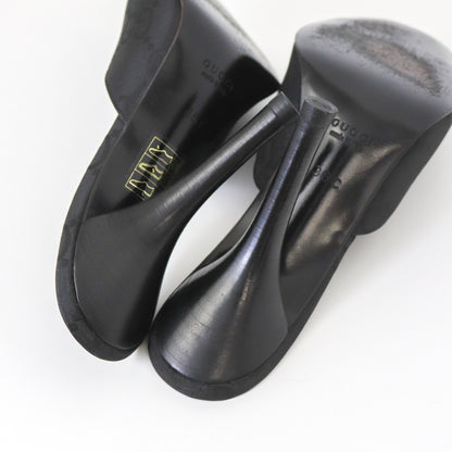 S/S 1998 Gucci by Tom Ford Gray GG Monogram Canvas Leather Mules / 36 (US 6)