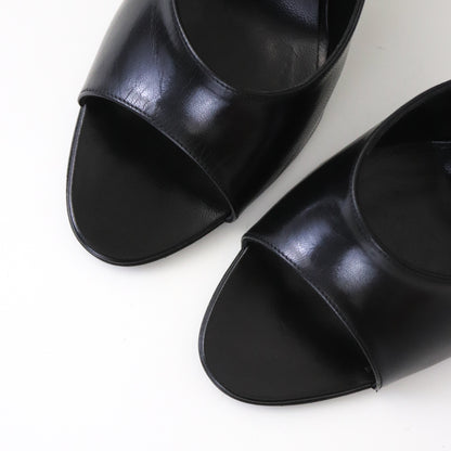 S/S 1998 Gucci by Tom Ford Black Leather Mules Minimalist Heels / 36 (US 6)