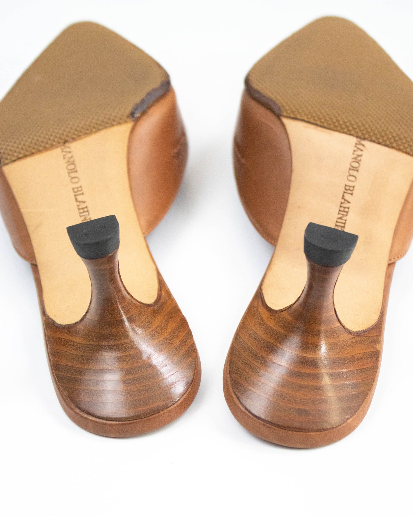 Vintage Manolo Blahnik Fringed Kitten Heel Mules Bow Detail / 36 (US 6)