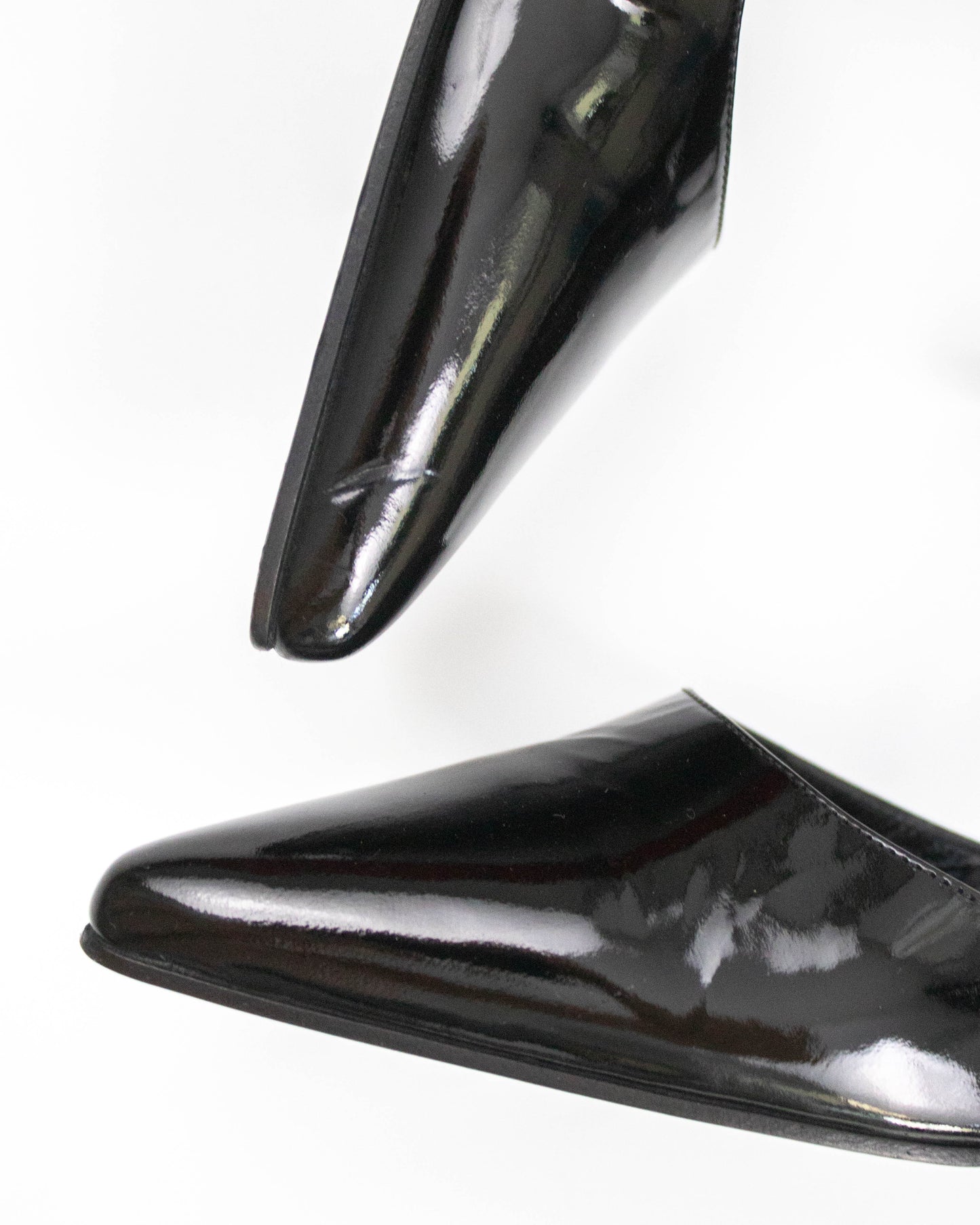 Vintage F/W 1997 Gucci Black Patent Leather Mary Jane Metal Heels / 37 (US 7)
