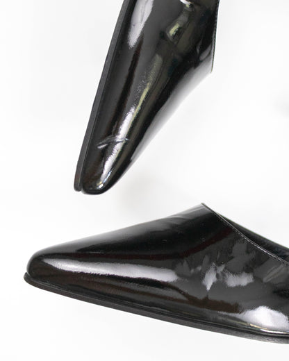 Vintage F/W 1997 Gucci Black Patent Leather Mary Jane Metal Heels / 37 (US 7)