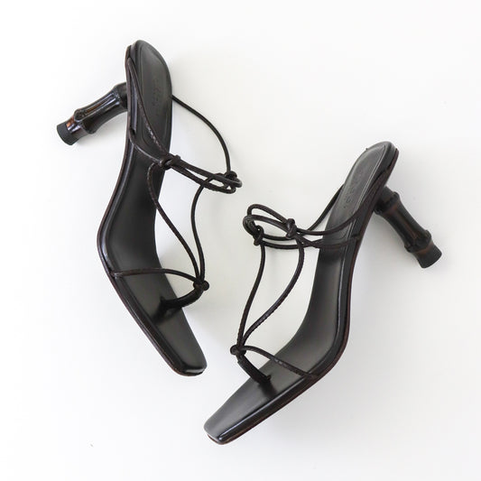 Vintage S/S 2002 Gucci by Tom Ford Brown Bamboo Heel Mules / 36 (US 6)