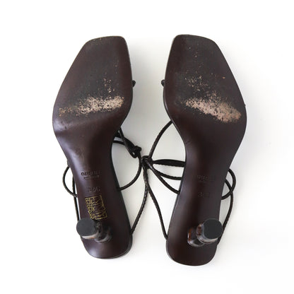 Vintage S/S 2002 Gucci by Tom Ford Brown Bamboo Heel Mules / 36 (US 6)