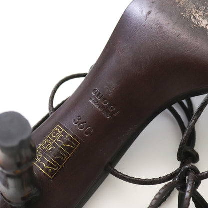 Vintage S/S 2002 Gucci by Tom Ford Brown Bamboo Heel Mules / 36 (US 6)