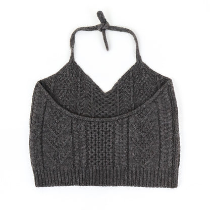 Vintage S/S 2002 Prada Wool Alpaca Chunky Knit Halterneck Runway Top / IT 42 (S-M)