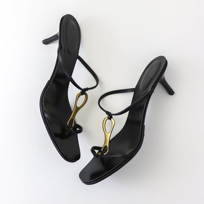 Vintage Gucci by Tom Ford Black Kitten Heel Mules Horsebit Detail / 38 (US 8)