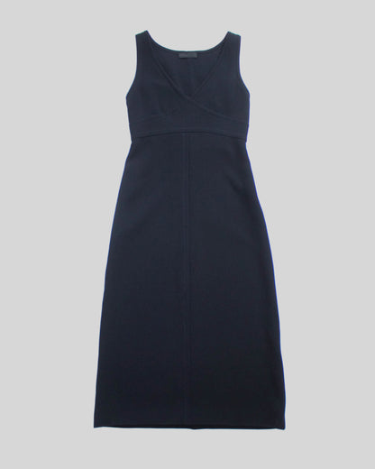 Vintage F/W 1996 Prada Wool Midi Runway Dress / IT 40 (XS-S)