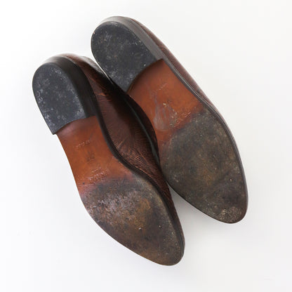 Vintage 1990s Prada Milano Reptile Lizard Leather Classic Loafer Shoes / 37.5 (US 7.5)