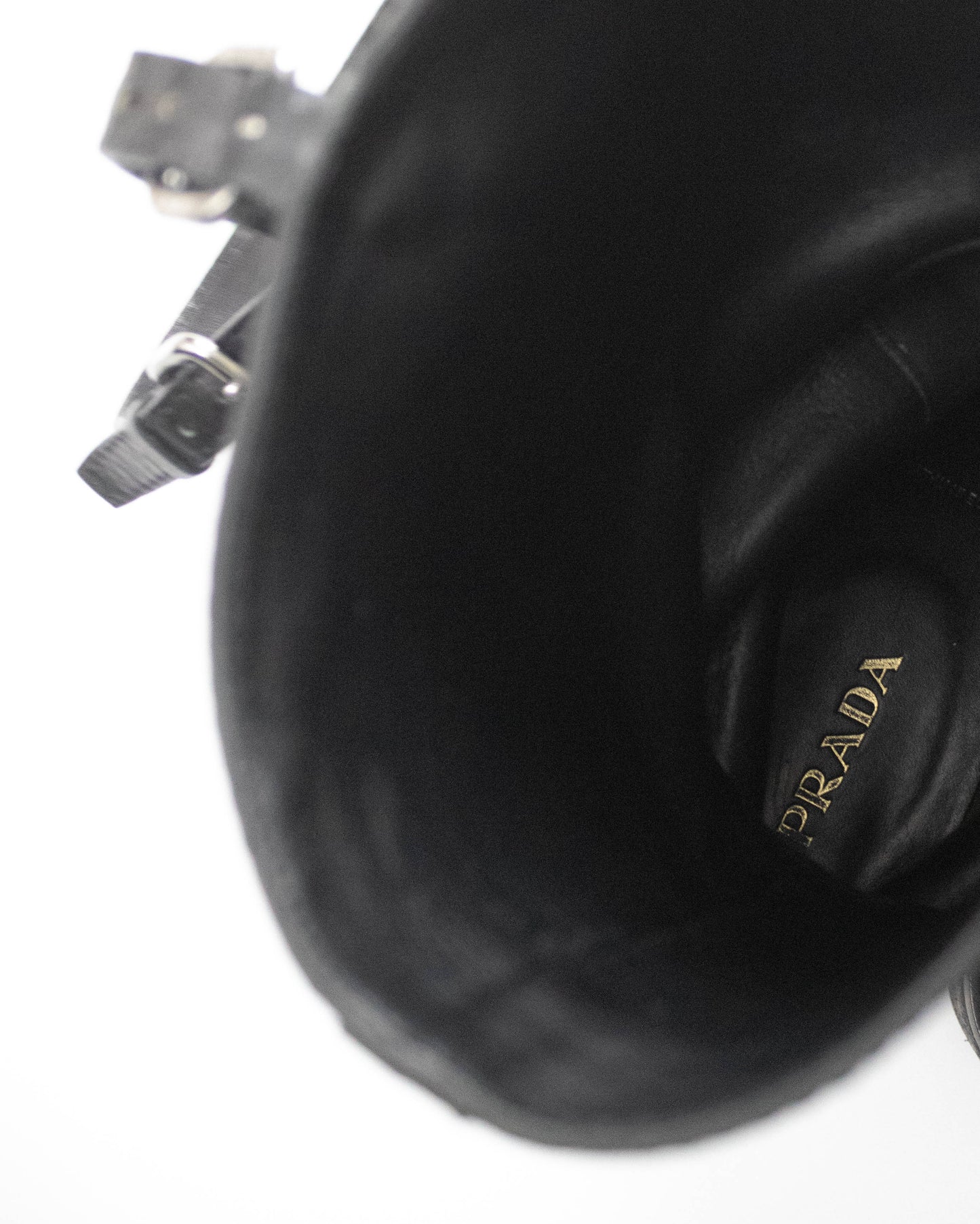 Vintage F/W 2009 Prada Runway Black Leather Garter Strap Boots / 39 (US 9)