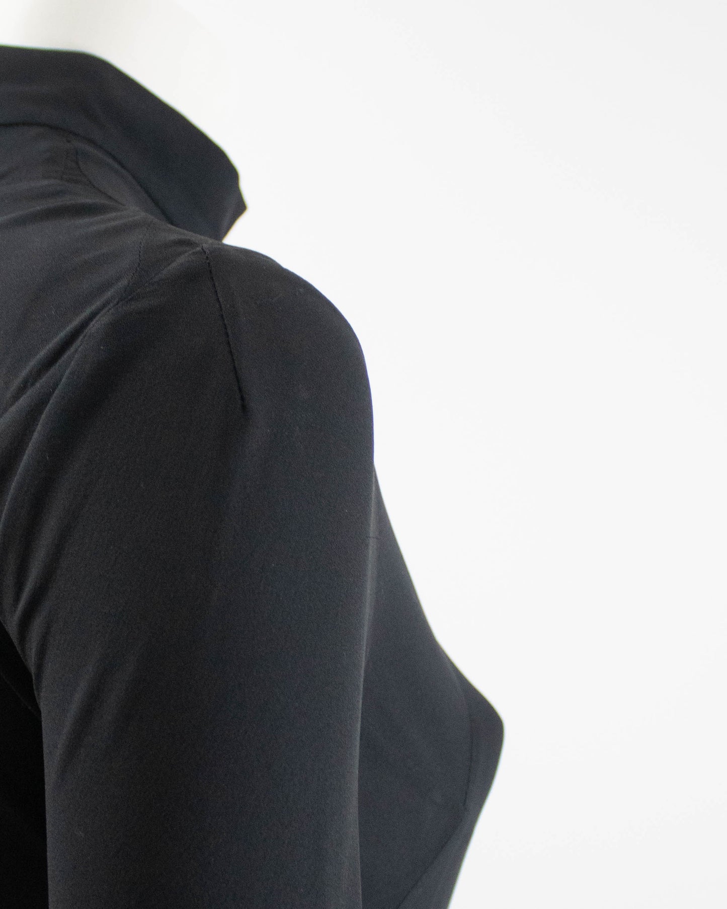 Vintage F/W 2002 Calvin Klein Collection Runway Black Silk Maxi Gown Dress / 8 (S-M)