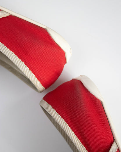 Miu Miu S/S 2016 Red White Mary Jane Ballet Flats / 36 (US 6)