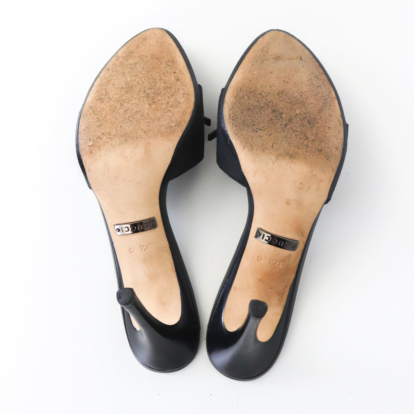 Vintage Gucci GG Monogram Canvas Mules Bow Detail Heels / 37.5 (US 7.5)