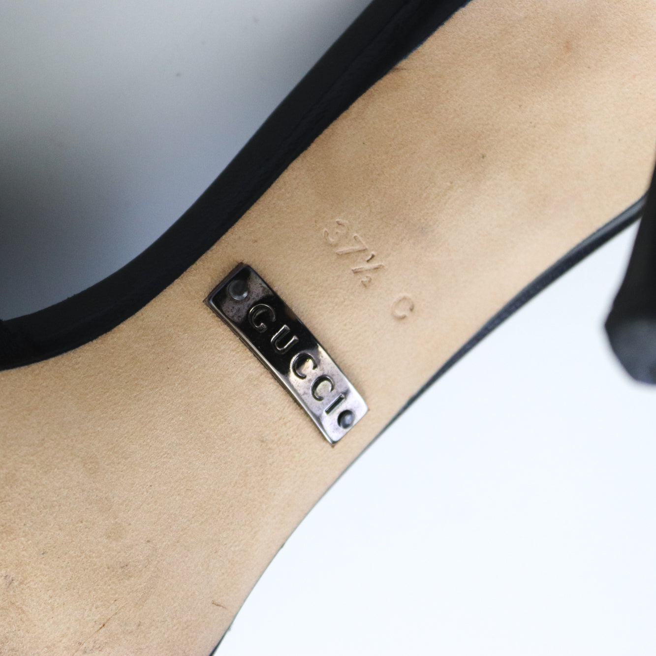 Vintage Gucci GG Monogram Canvas Mules Bow Detail Heels / 37.5 (US 7.5)