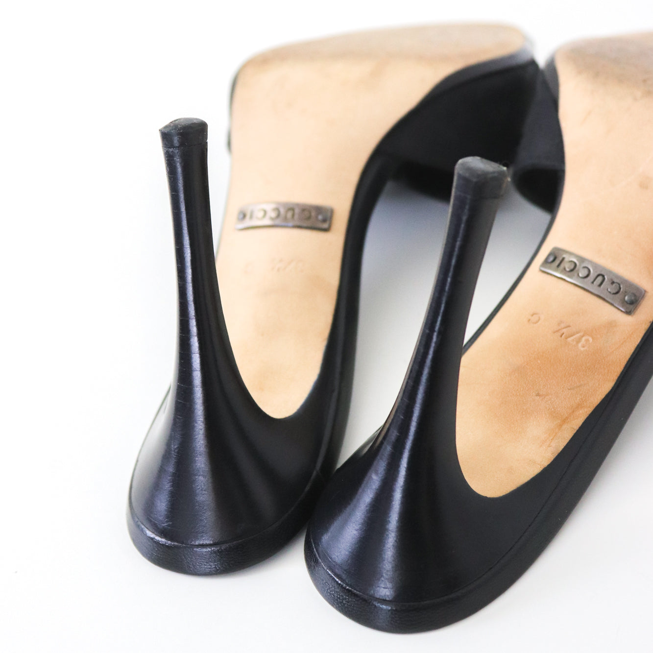 Vintage Gucci GG Monogram Canvas Mules Bow Detail Heels / 37.5 (US 7.5)