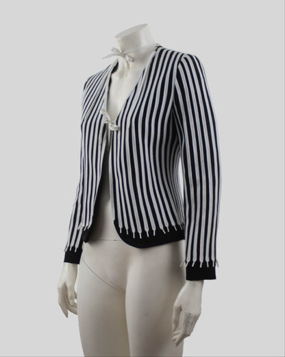 Vintage Moschino Cheap&Chic Shoelaces Striped Blazer / IT 40 (XS-S)
