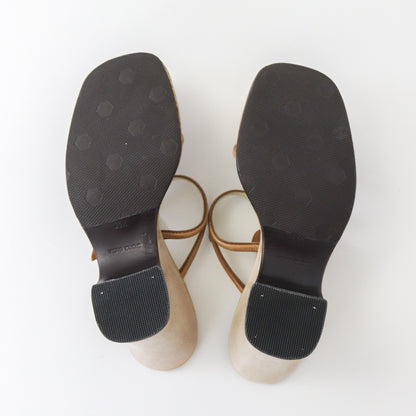 Vintage S/S 1997 Prada Leather Wedge Heels Floral Vine Leaf Applique Mules / 35.5-36 (US 5.5-6)