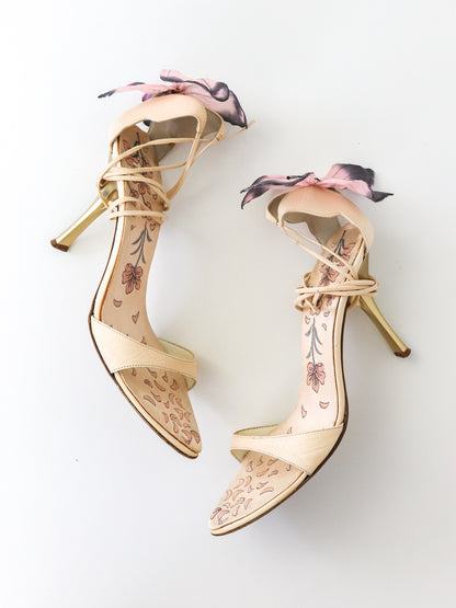 Vintage Vicini Giuseppe Zanotti Leather Lace Up Butterfly Sandals / 38 (US 8)