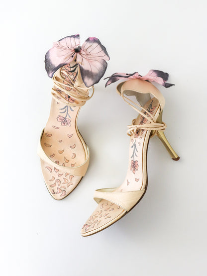 Vintage Vicini Giuseppe Zanotti Leather Lace Up Butterfly Sandals / 38 (US 8)