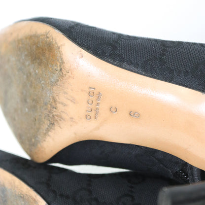 Vintage Gucci by Tom Ford Canvas Monogram Boots Horsebit Chain Heels / 36 (US 6)
