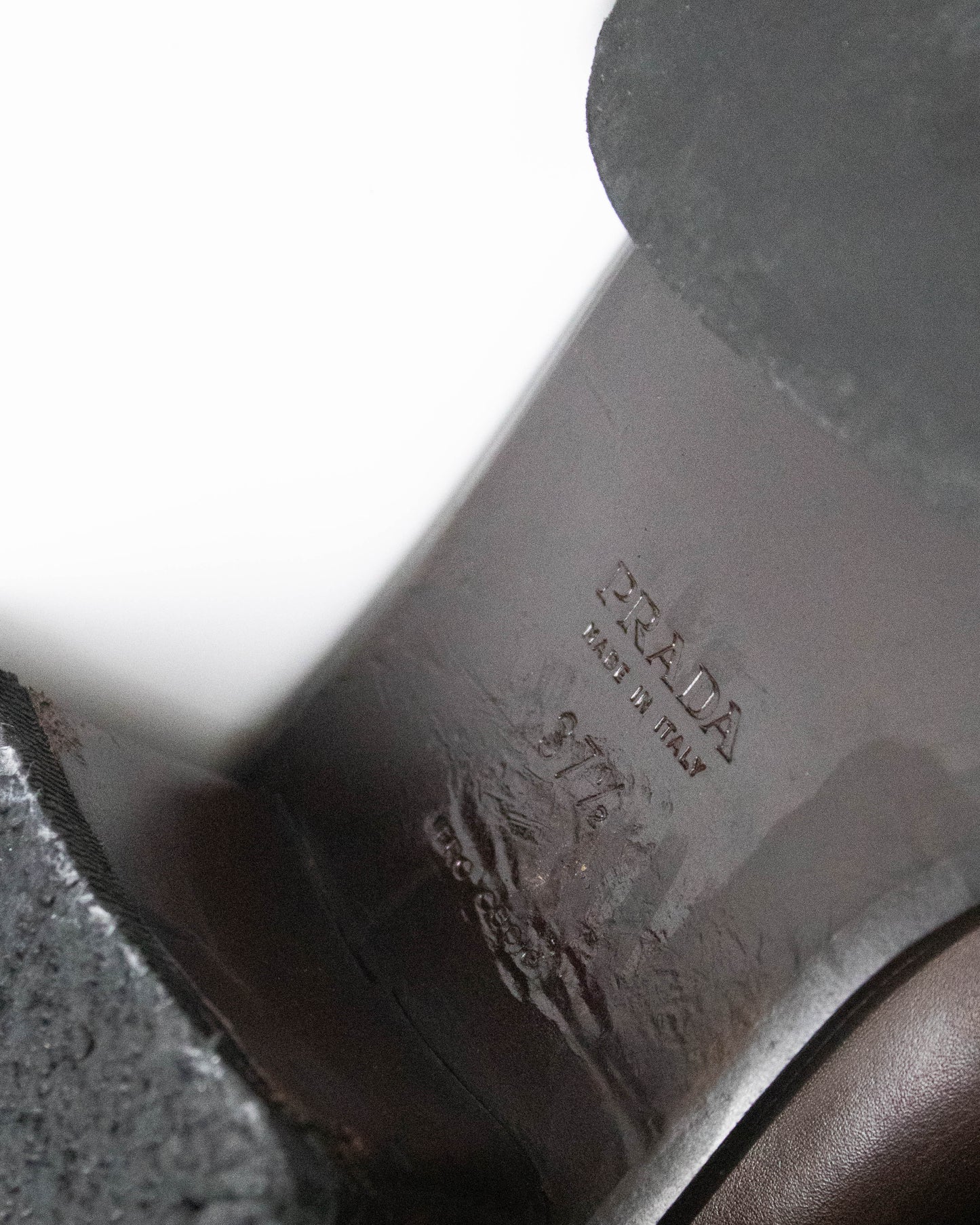 Vintage Prada S/S 1999 Brown Leather Split Sole Boots / 37.5 (US 7.5)