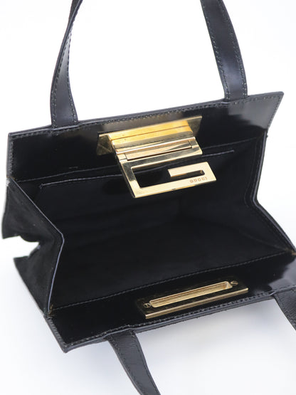 F/W 1997 Gucci by Tom Ford Black Mini Top Handle Bag Square G Clasp