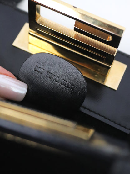 F/W 1997 Gucci by Tom Ford Black Mini Top Handle Bag Square G Clasp