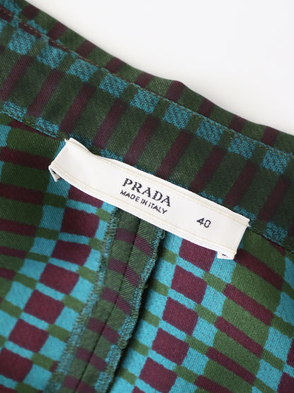 Vintage S/S 2008 Prada Fairy Collection Forest Green Silk Runway Ensemble / XS-S