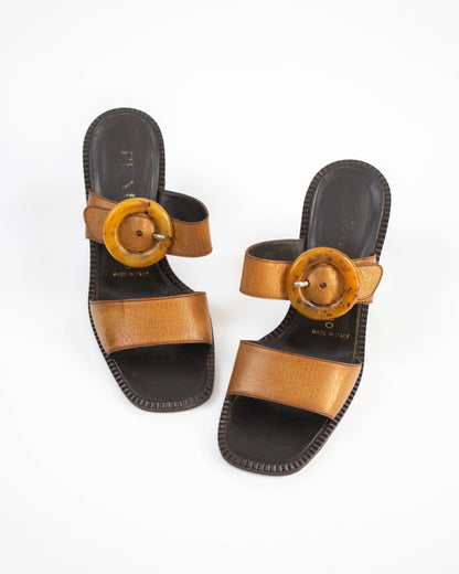 Vintage S/S 1996 Prada 'Ugly Chic' Block Heel Mules / 38 (US 8)
