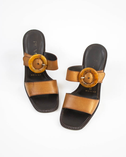 Vintage S/S 1996 Prada 'Ugly Chic' Block Heel Mules / 38 (US 8)