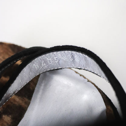 Vintage 1998 Dolce&Gabbana Velvet Wedge Platform Leopard Trim Sandals / 38 (US 8)