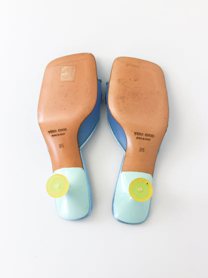 Vintage 1999 Miu Miu Prada Mesh Mules Flower Detail / 35 (US 5)