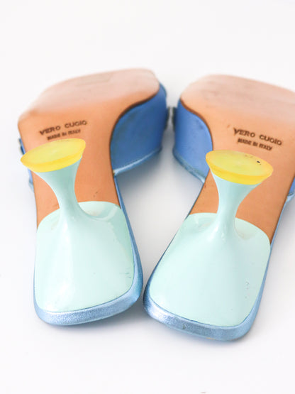 Vintage 1999 Miu Miu Prada Mesh Mules Flower Detail / 35 (US 5)