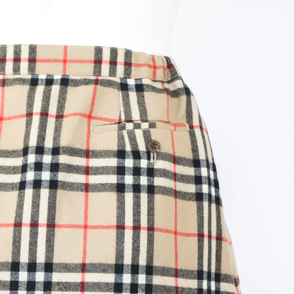 Vintage Burberry Classic Tan Nova Check Pleated Wool Kilt Skirt / S