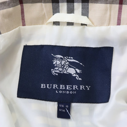 Vintage 2000s Burberry London Cotton Blend Nova Check Tartan Trench Coat / S-M