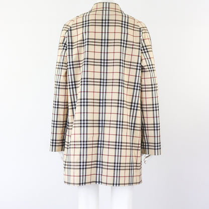 Vintage 2000s Burberry London Cotton Blend Nova Check Tartan Trench Coat / S-M