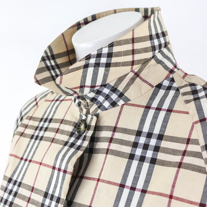 Vintage 2000s Burberry London Cotton Blend Nova Check Tartan Trench Coat / S-M