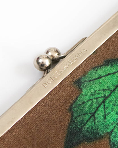 Vintage S/S 1997 Dolce&Gabbana Maple Leaf Print Chain Evening Bag