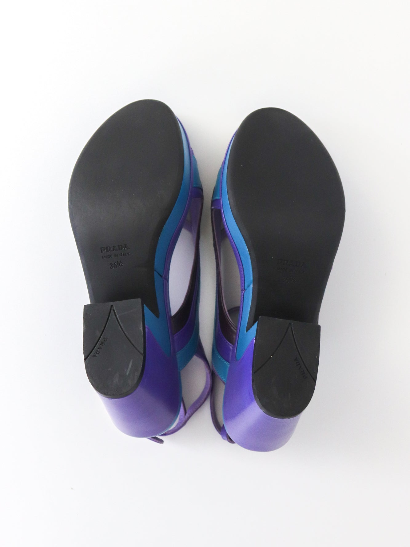 S/S 2008 Prada James Jean Fairy Collection Blue Purple Wave Sandals / 36.5 (US 6.5)