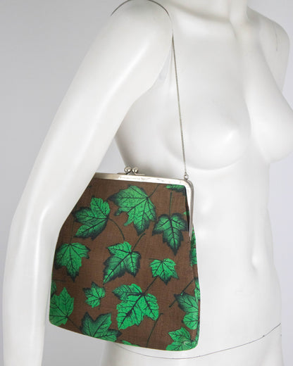 Vintage S/S 1997 Dolce&Gabbana Maple Leaf Print Chain Evening Bag
