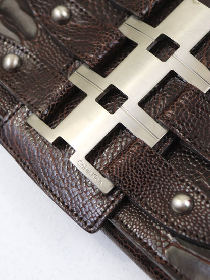 Vintage 2005 Calvin Klein Collection Leather Baguette Bag