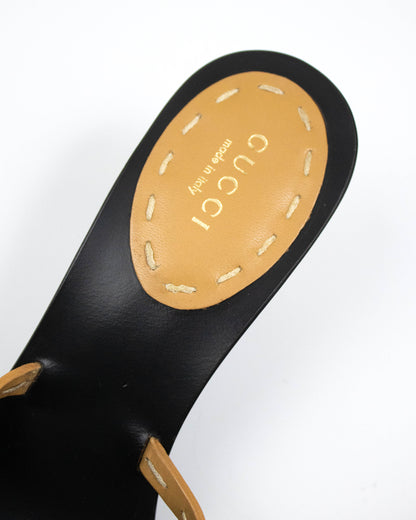 Vintage S/S 2002 Gucci by Tom Ford Bamboo Mule Kitten Heels / 37 (US 7)