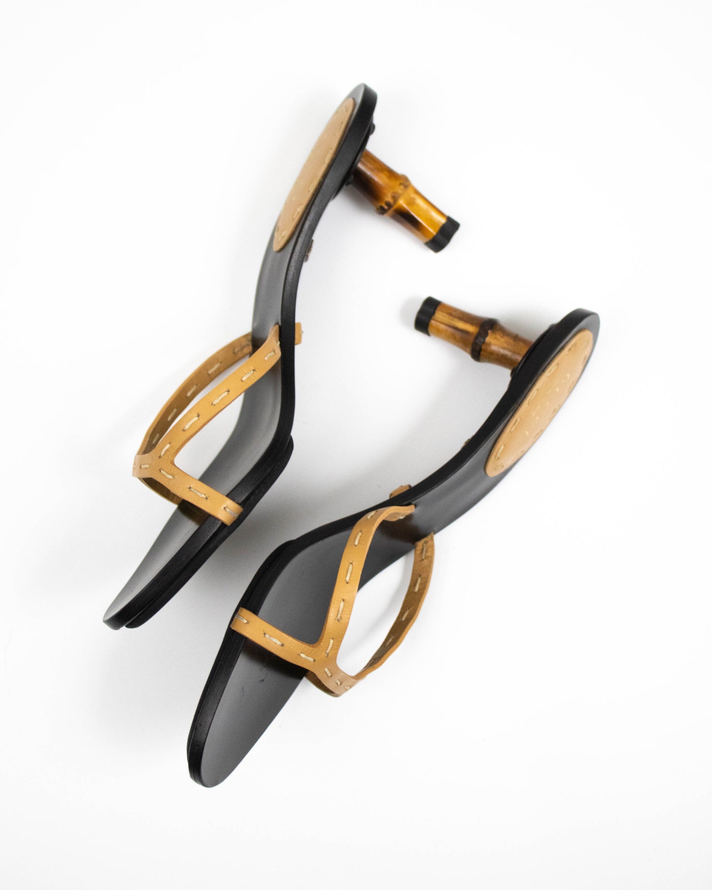Vintage S/S 2002 Gucci by Tom Ford Bamboo Mule Kitten Heels / 37 (US 7)
