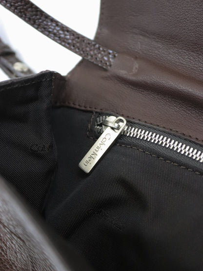 Vintage 2005 Calvin Klein Collection Leather Baguette Bag