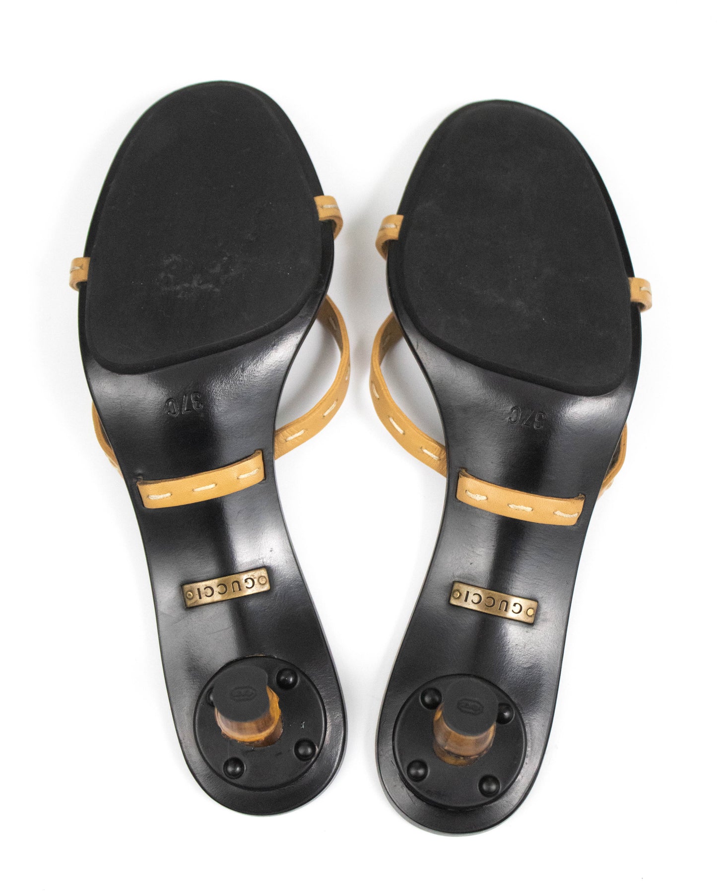 Vintage S/S 2002 Gucci by Tom Ford Bamboo Mule Kitten Heels / 37 (US 7)