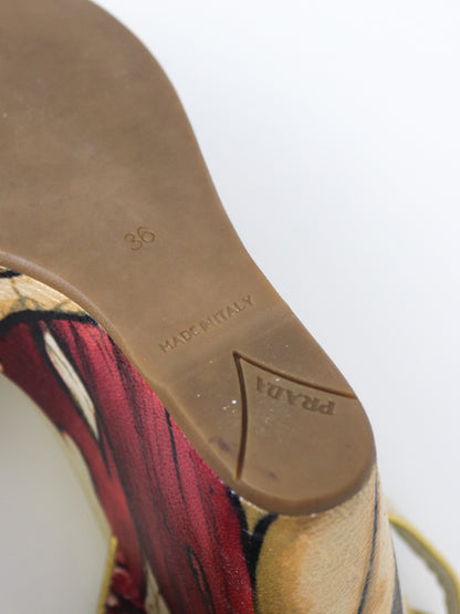 S/S 2008 Prada Fairy Collection James Jean Printed Wedge Heels / 36 (US 6)
